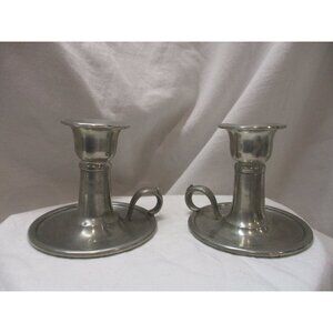 Everlast Pewter Candle‎ Holders Vintage Hand crafted early American silver